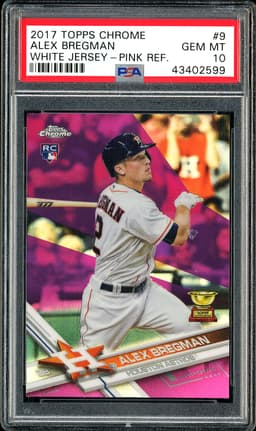 2017 Topps Chrome White Jersey Alex Bregman #9 Pink Refractor PSA 10