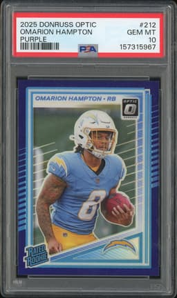 2025 Donruss Optic Omarion Hampton #212 Purple /60 PSA 10