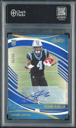 2025 Panini Absolute Football Tetairoa McMillan #183 Blue Autograph /50