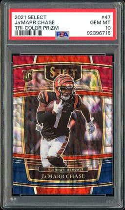2021 Select Tri-Color Prizm Ja'Marr Chase #47 PSA 10