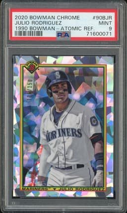 2020 Bowman Chrome 1990 Bowman Julio Rodriguez #90BJR Atomic Refractor /150 PSA 9