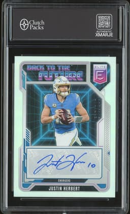 2025 Panini Donruss Elite Back to the Future Justin Herbert #BFS-JHT Autograph /149 Silver