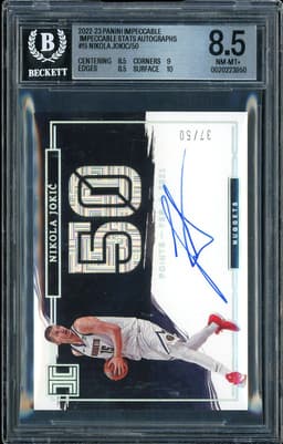 2022-23 Panini Impeccable Impeccable Stats Autographs Nikola Jokic #15 Autograph /50 BGS 8.5