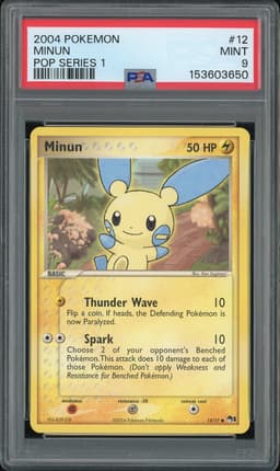 2004 Pokemon POP Series 1 Minun #12 PSA 9