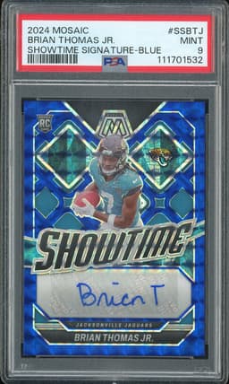 2024 Mosaic Showtime Signatures Brian Thomas Jr. #SS-BTJ Blue /99 PSA 9