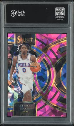 2023-24 Panini Select Premier Tyrese Maxey #157 Pink Cracked Ice /99