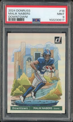 2024 Donruss Downtown! Malik Nabers #18 PSA 9