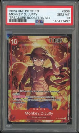 One Piece Monkey D. Luffy #ST10-006 Ultra Deck: The Three Captains SR PSA 10