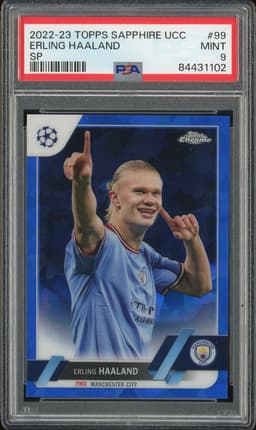 2022-23 Topps Sapphire UCC SP Erling Haaland #99 PSA 9