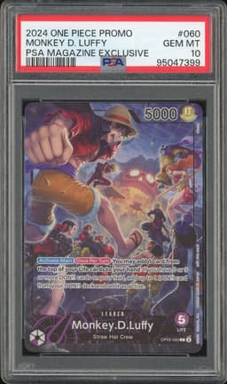 One Piece Monkey D. Luffy #OP05-060 Awakening of the New Era PSA Magazine Exclusive Promo PSA 10