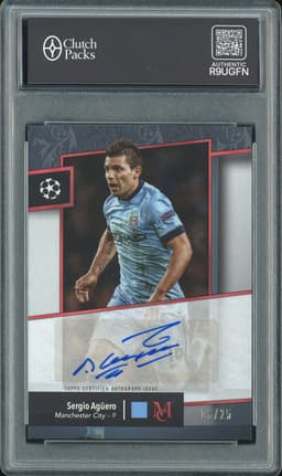2024-25 Topps Museum Collection UEFA Club Competitions Archival Autograph Sergio Agüero #AA-SA Autograph /25