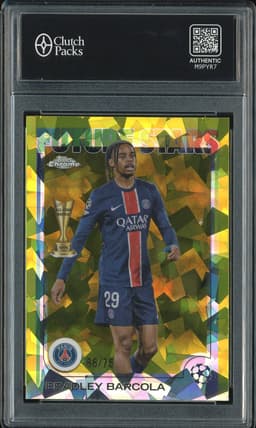 2025 Topps Chrome Future Stars Bradley Barcola #116 Gold Sapphire /75