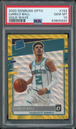 2020 Donruss Optic LaMelo Ball #153 Gold Wave PSA 10
