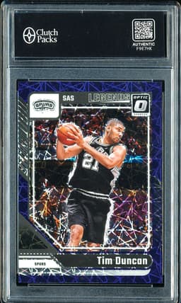 2024-25 Donruss Optic Legends Tim Duncan #248 Purple Lazer /12
