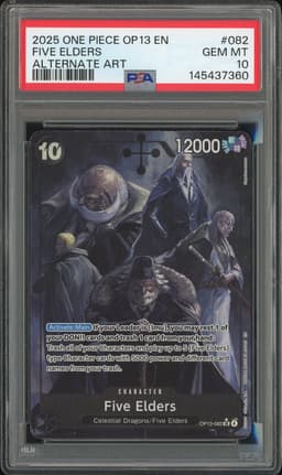One Piece Five Elders #OP13-082 Carrying on His Will SR Alternate Art PSA 10