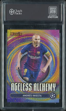 2025 Topps Merlin Ageless Alchemy Andrés Iniesta #AA-15 Purple Refractor /150