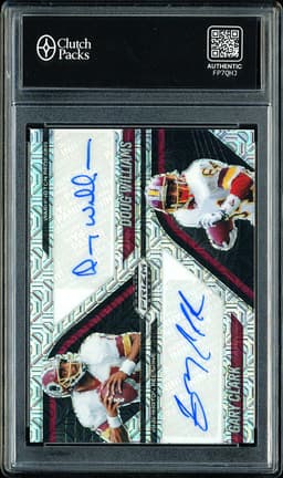 2025 Panini Prizm Black Dual Autographs Doug Williams Gary Clark #DA-WAS Mojo /25