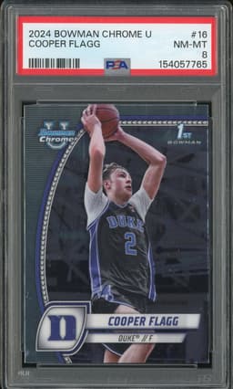 2024 Bowman Chrome U Cooper Flagg #16 1st Bowman PSA 8
