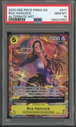 One Piece Boa Hancock #PRB02-017 Premium Booster -The Best- Vol. 2 SR Alternate Art PSA 10