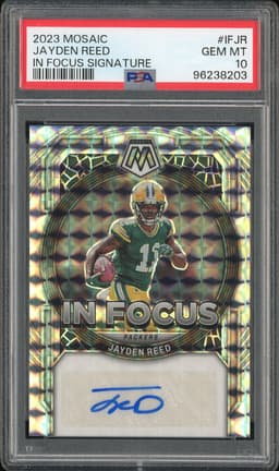 2023 Mosaic In Focus Signature Jayden Reed #IF-JR Mosaic PSA 10