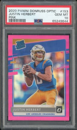 2020 Panini Donruss Optic Justin Herbert #153 Pink PSA 10