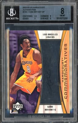 2002-03 Upper Deck Hardcourt Autographs Kobe Bryant #KBC BGS 8