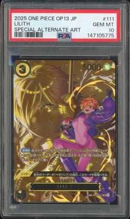 One Piece Lilith #OP07-111 500 Years in the Future SR Special Alternate Art PSA 10