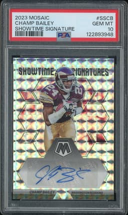 2023 Panini Mosaic Showtime Signatures Champ Bailey #SS-CB Mosaic Prizm PSA 10