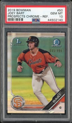 2019 Bowman Chrome Prospects Joey Bart #BCP-50 Refractor /499 PSA 10