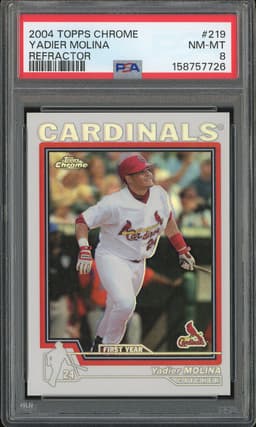 2004 Topps Chrome Yadier Molina #219 Refractor PSA 8