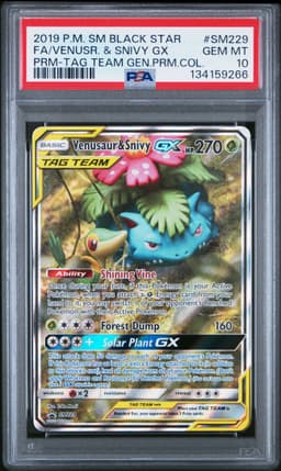 #SM229 FULL ART/VENUSAUR & SNIVY GX
