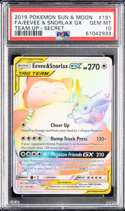 #191 FULL ART/EEVEE & SNORLAX GX
