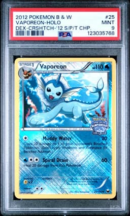 2012 #25 Vaporeon-Holo PSA 9 Black & White Dark Explorers Pokemon