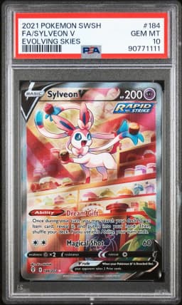 2021 #184 Full Art/Sylveon V PSA 10 Sword & Shield Evolving Skies