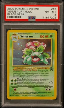 2000 #13 Venusaur-Holo PSA 8 Promo Black Star