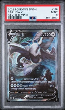 2022 #186 Full Art/Lugia V PSA 9 Sword & Shield Silver Tempest