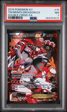 2015 #15 Full Art/Team Magma's Groudon EX PSA 7 XY Double Crisis