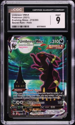 2021 #215 Full Art/Umbreon Vmax CGC 9 Sword & Shield Evolving Skies Pokemon