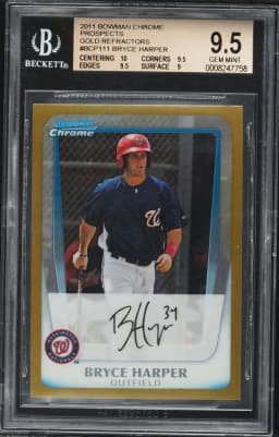 2011 #BCP111 Bryce Harper BGS 9.5 Bowman Chrome Prospects Baseball