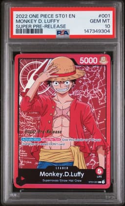 2022 #001 Monkey D. Luffy PSA 10 One Piece Starter Deck ST01-Straw Hat Crew