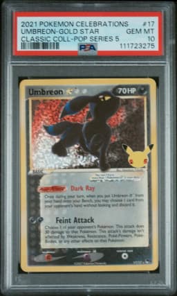 2021 #17 Umbreon-Gold Star PSA 10 Celebrations Classic Collection