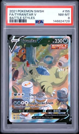 2021 #155 Full Art/Tyranitar V PSA 8 Sword & Shield Battle Styles