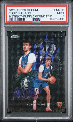 2025 #INS-11 Cooper Flagg PSA 9 Topps Chrome Instinct