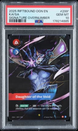 2025 #299* Kai'SA - Daughter of the Void PSA 10 Riftbound: League of Legends Ogn-Origins