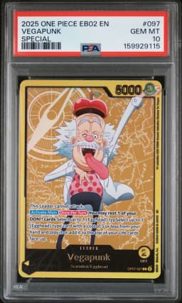2025 #097 Vegapunk PSA 10 One Piece EB02-Extra Booster -Anime 25th Collection-