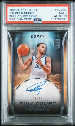 2023 #FCSSC Stephen Curry PSA 7 Topps Three Full Court Signs