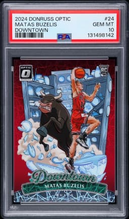 2024 #24 Matas Buzelis PSA 10 Panini Donruss Optic Downtown Basketball