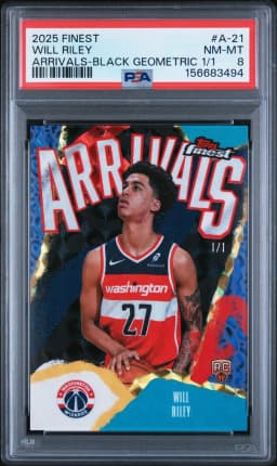 2025 #A-21 Will Riley PSA 8 Topps Finest Arrivals