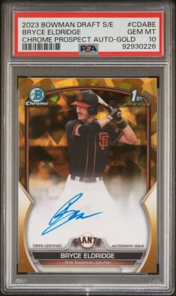 2023 #CDABE Bryce Eldridge PSA 10 Bowman Draft Sapphire Edition Chrome Prospect Autographs