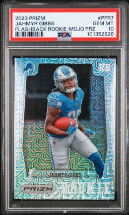 2023 #PFR7 Jahmyr Gibbs PSA 10 Panini Prizm Prizm Flashback Rookie